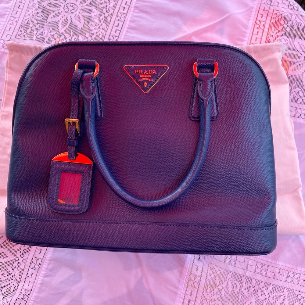 PRADA Open Promenade Saffiano Leather with Structured Dome Design - Picture 13 of 16